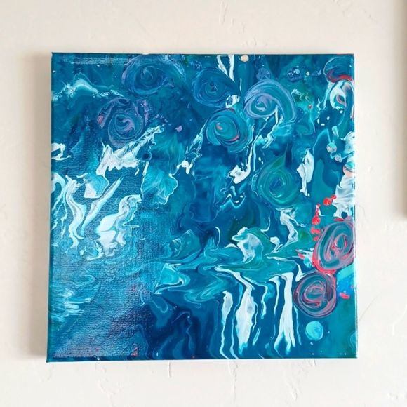 12" x 12" Hand poured painting